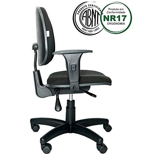 Cadeira Executiva Ergonômica-1910 backsysten Nr17 da ABNT com regulagem de Braço - Cor Preto (J.serr