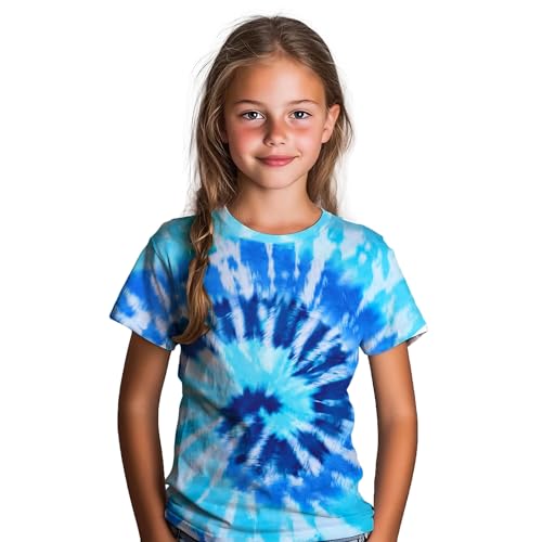 Image of Kids Tie Dye Shirt for Boys Girls Children Tie-Dye Hippes Tshirt Short Sleeve Tee Shirt for Todder