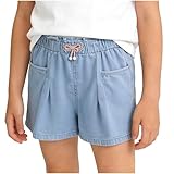 Girls Wide Leg Jean Shorts Cute High Waist Bow Fashion Denim Style Loose Fit Lounge Shorts for Youth