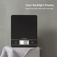 NUTRI FIT Digitale Küchenwaage Wiederaufladbar aus Gehartes Glas, Schwarz – Ansicht 3