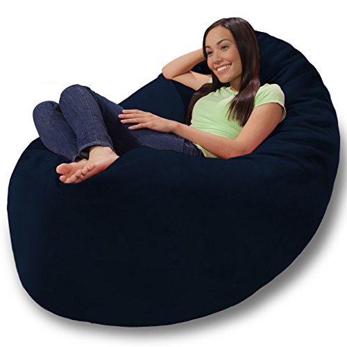Comfy Sacks Memory Foam Bean Bag Chair, Navy Micro Suede #TOP2