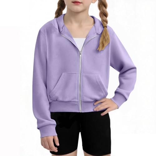 Sweatshirts For Teen Girls Long Sleeve Oversiezd Zip Up Hoodies Casual Solid Fall Fashion Jacket Baggy Cute Clothes