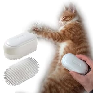 SoarExcelleryy Soft Fur Cat Brush – Over 1000 gentle cat tongue brushes with prickly serrations, suitable for sensitive cats – comfortable, lightweight, gentle, perfect for enhancing intimacy, white