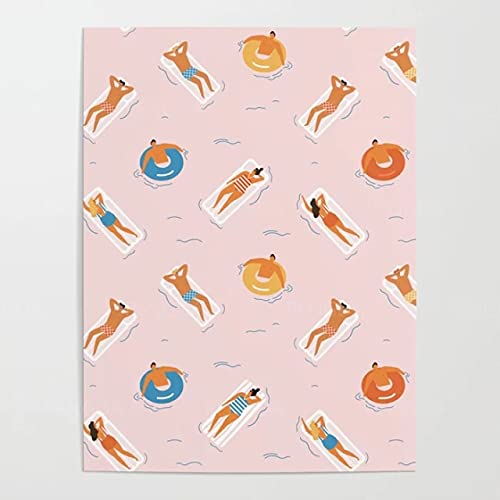 Safe & Fun - Painting & Calligraphy - Canvas Prints Summer Beach Simper Style Pink Blue Painting Wall Art Poster Modern Home Decor Modular Pictures For Living Room (Nordic JC23637-04 21x30cm No Frame)