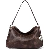 BOSTANTEN Handtaschen Damen, Designer Shopper Tasche Leder Hobo Bag Elegante Umhängetasche für Frauen Retro Schultertaschen,Kaffee