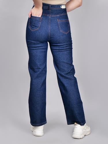 Image of Women's Reguler Fit Modern Regular High Rise Strechable Solid Clean Look Jeans- Dark Grey