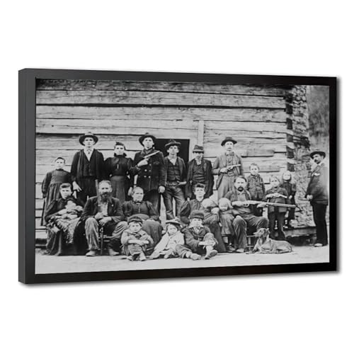 Affiches sur toile WCYB Hatfield Clan - Décoration murale vintage avec cadre suspendu 30x45 cm