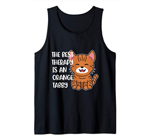 The Best Therapy is a Orange Tabby Cat Camiseta sin Mangas