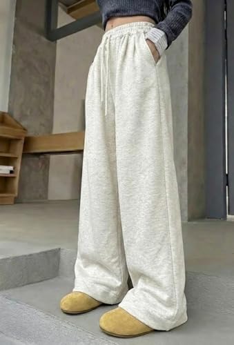 Image of dockstreet Straight Long Length Trouser Style Drawstring Contrast Belt Black and White Trackpant for Women /Trending, Relaxed Casual Lowers for Women
