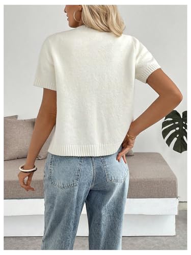 Verdusa Women's Floral Embroidery Summer Sweaters Button Up Lightweight Cardigans2