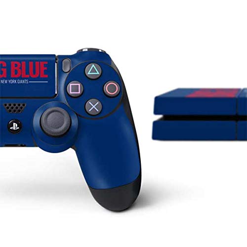 Skinit Decal Gaming Skin Compatible with PS4 Console and Controller Bundle - Officially Licensed NFL New York Giants Team Motto Design
