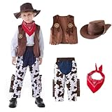 【Matériau de Qualité】Déguisement cowboy enfant est composé de 80 % de polyester et 20 % de mélange de coton, doux et doux pour la peau, non toxique et inodore, ne blessera pas la peau de votre enfant. Costume de cowboy pour enfant léger et confortable à porter, convient pour un jeu de rôle toute la journée, il donnera à votre enfant du charme et attirera l'attention à chaque fête