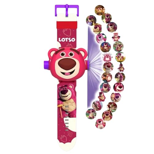 腕時計 ミニプロジェクター 子供の電子時計 キッズ スペシャル プロジェクター ウォッチ 24パターン 夜間照明機能 漫画 プロジェクターウォッチ コスプレ道具 入園 入学 卒園 卒業祝い 誕生日プレゼント レッド
