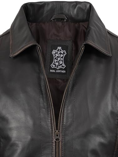 Image of fjackets Men's Real Lambskin Leather Jacket - Shirt-Collar Moto Biker Style Year-Round Wear