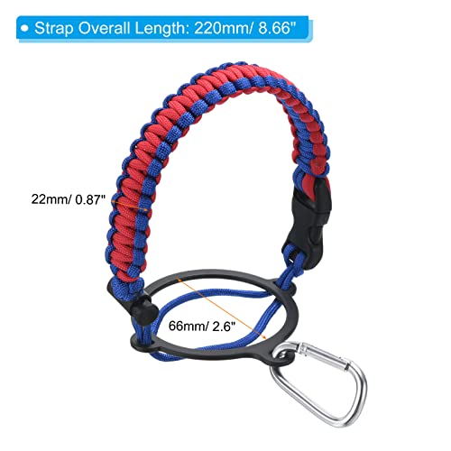 PATIKIL Water Bottle Holder, Paracord Handle Carrying Lanyard Strap Carrier with Ring for 12oz to 64oz Wide Mouth Bottles, Red, Blue - Image 2