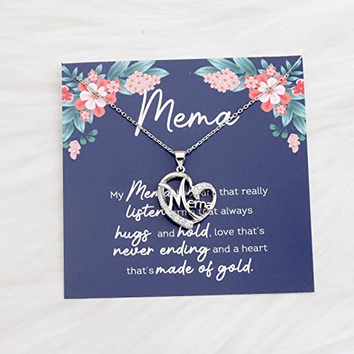 Lywjyb Birdgot Mema Gift Best Mema Ever Gift Grandma Gift from Grandchildren Grandma Birthday Appreciation Gift (Mema ne card sliver)3