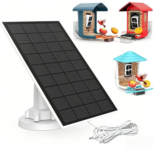 birdsnap® A10 Solar Panel for Bird Feeder Camera Only, 3W Continuously Power Supply, IP65 Waterproof, Adjustable Direction for Outdoors