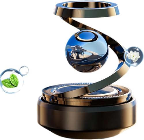 RUNMAY Solar Aromatherapy Car Air Freshener | Stylish Dashboard Rotating Perfume Diffuser | Plastic Solar-Powered Autorotation Decoration for Car Interior | Eco-Friendly Fragrance Diffuser