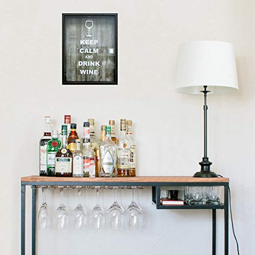 Quadro Porta Rolhas 32x42x4cm - Keep Calm Betume Kapos Multicor 32x42cm