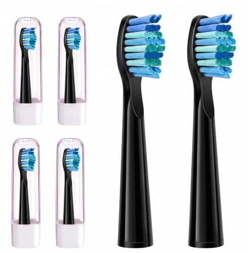 Image of Replacement Brush Heads with Clear Protective Caps, Compatible with Fairywill,Sonic-FX,SnapWhite Sonic Electric Toothbrushes
