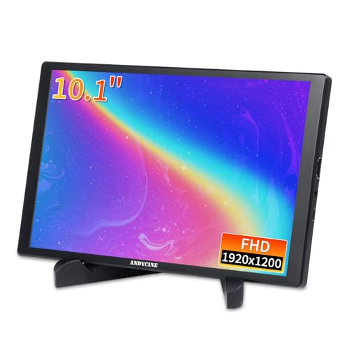 Image of ANDYCINE N10 Portable Monitor, 10.1 Inch Mini Touch 1920x1200 IPS Screen, HDMI USB C in, 350nits 60Hz 1000:1 Contrast Display with Bracket & Speakers for Laptop,PC,PS4 /5,Switch,Mac,Xbox