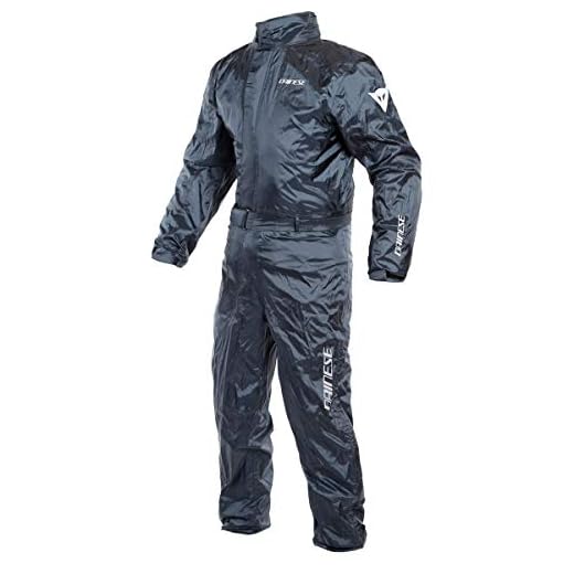 Dainese Rain Suit, Traje Impermeable Antilluvia Moto, Ultraligero, Plegable, con insertos reflectantes, antracita, m