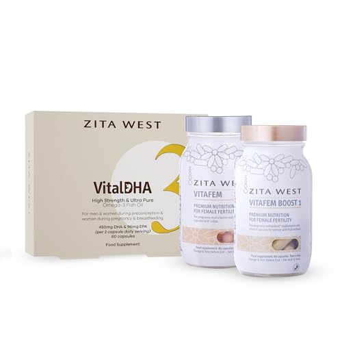 Zita West Female Preconception Support Pack Including Vitafem, Vitafem Boost 1 and Vital DHA