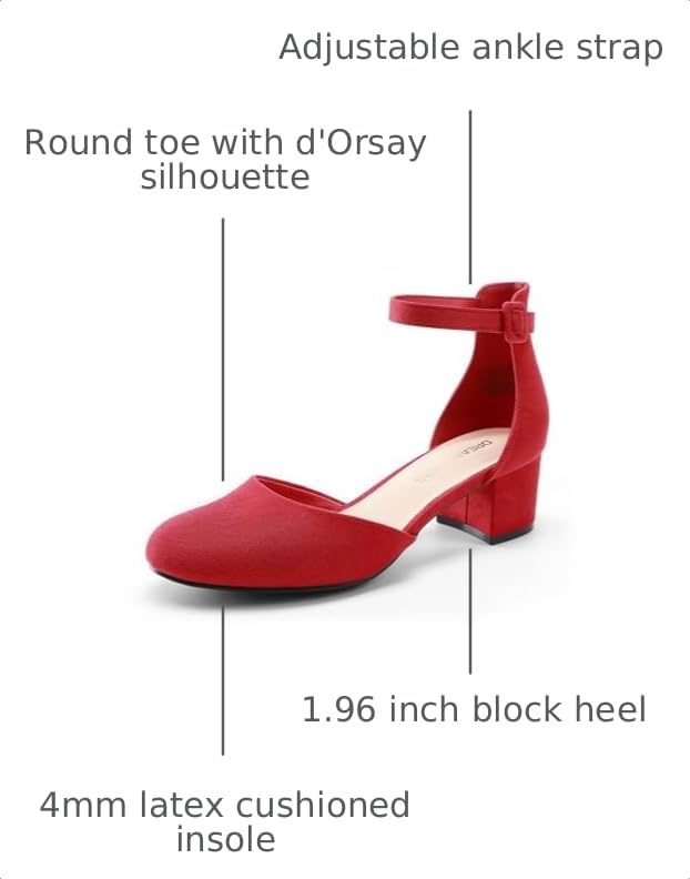Image of DREAM PAIRS Women's Round Toe Low Block Heel Pumps