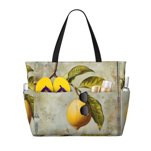 Sac quotidien pour salle de sport et grand cabas plage citron