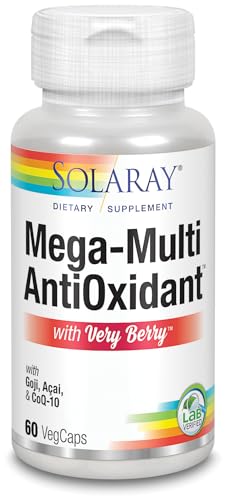 Solaray Mega Multi Antioxidant | CoQ10, ALA, Selenium, Goji, Acai | 60 VegCaps