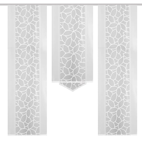 Home Fashion 3er-Set SCHIEBEGARDINEN Jacquard, weiß, : 2X 225x57 cm + 1x 145x57 cm
