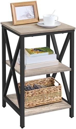 Yaheetech End Table Living Room, 3-Tier Side Table with Storage S...
