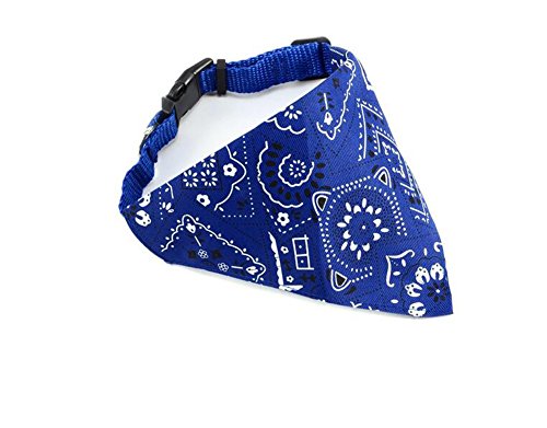 erioctry Adjustable Strap Dog Pet Cat Neckerchief Bandana Collar for Dogs Puppy Pet Products Collars Scarves Pet Accessories Small (Blue)