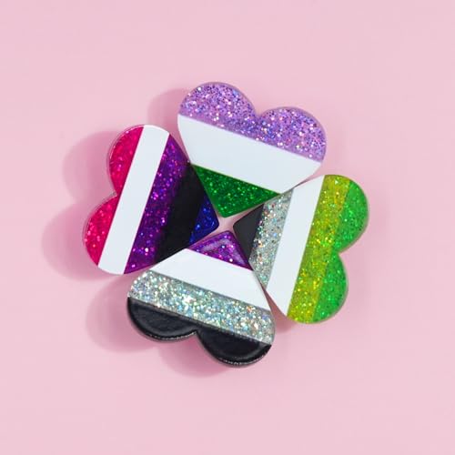 Image of LGBTQ+ Pride Pins - Rainbow Heart Flag Lapel Brooch Pin Badge Progress Pride Bisexual Transgender Nonbinary Lesbian Pansexual LGBTQ Accessories for Jackets Backpacks Hats