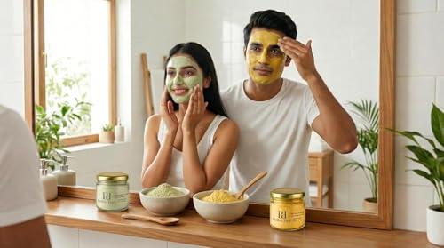 Image of Neem & Ubtan Multani Mitti Combo Pack | 200g Each | 100% Organic Fuller's Earth for Face, Hair & Skin | Natural Acne Control, Oil Control & Glow Face Pack