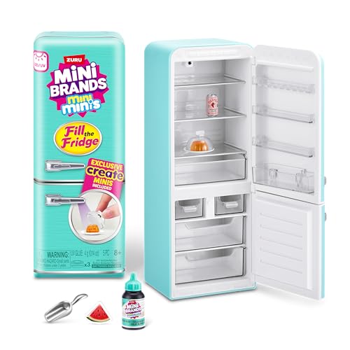 Mini Brands Kit de Juego Fill The Fridge con luz Ultravioleta de ZURU, coleccionables, DIY,...
