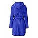 Sdwingk Short Plush Robe for Women with Pockets Mid Length Bathrobe Fuzzy Fleece Robes Cozy Soft Nightgown Winter Sleepwear