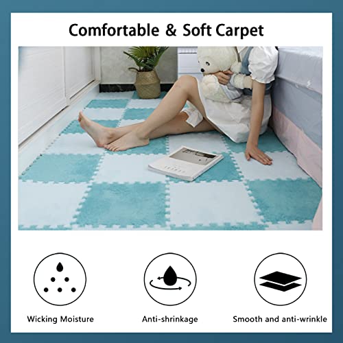 Tapis en mousse emboîtable en peluche premium avec bordure fine - 3