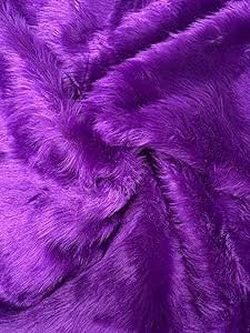 Plain Fun Faux Fur Fabric Material Purple, Precut 1Mtr 150cm x 100cm