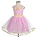 Dressy Daisy Toddler Girl Polka Dots Fancy Dress Up Costume Birthday Party Tulle Dresses with Headband Size 3T to 4T Pink 203