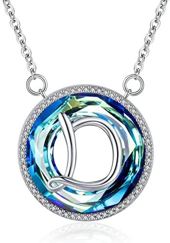 Eusense Initial Necklace Letter Pendant Silver 925 Alphabet Jewellery for Women Girls