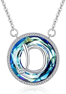 Eusense Initial Necklace Letter Pendant Silver 925 Alphabet Jewellery for Women Girls