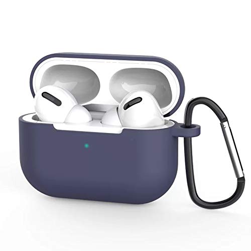 AirPods Pro �P�[�X �G�A�[�|�b�Y�v�� �V���R�� �P�[�X �J�o�[ Apple �C���z�� ��̌^ �ی�P�[�X (�O��LED���C�g��������) �y�� ���� ���킢�� �ϏՌ� �h�o �J���r�i�t�� �����h�~ ���C�����X�[�d�Ή� (�l�C�r�[)