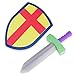 Super Z Outlet Children's Foam Toy Medieval Joust Sword & Shield Knight Set Lightweight Safe for Birthday Party Activities, Event Favors, Toy Gifts