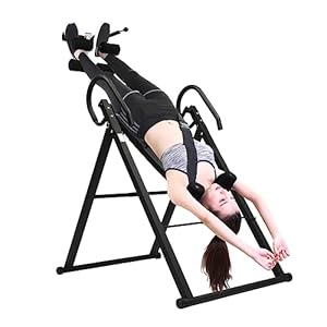 Heavy Duty Inversion Table, 330 lbs Capacity Strength Training Inversion Equipment, Back Stretcher Inversion Table for Back Pain Therapy Training with Safe Belt & Comfortable Ankle Holders