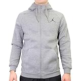 Hood with lanyard Nike Herren M J Jumpman Fleece FZ Sweatshirt, Carbon Heather/Black, XS