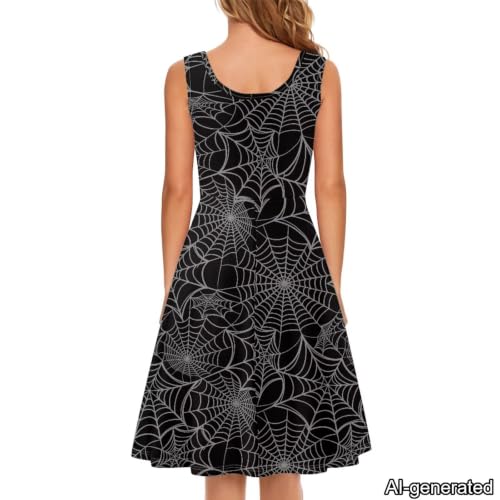 Image of Dreaweet Casual Sleeveless Dresses for Women Girls, Round Neck Tank Dresses with Pockets Summer Sundress Size XS-4XL