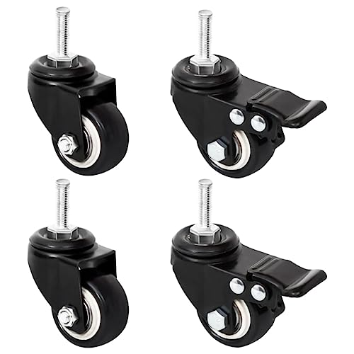 Macetero alto grande exterior balcón jardinera ruedas para maceteros 4 unidades negro 8 x 3,5 x 8 cm hierro adecuado para balcones de jardín al aire libre