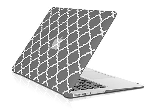 TOP CASE - Quatrefoil/Moroccan Trellis Rubberized Hard Case Compatible Older Generation MacBook Air 13