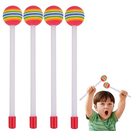Beavorty - Xylophone Mallets 4 Pcs Lollipop Felt Drum Stick Children Percussion Drumsticks Foam Head Percussion Sticks Kids Musical Instruments for Drums Snare Drums Glockenspiel Drum Stick